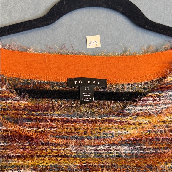 Tribal Multicolor Striped Women's Sweater Size G/L - Picture 2 of 5